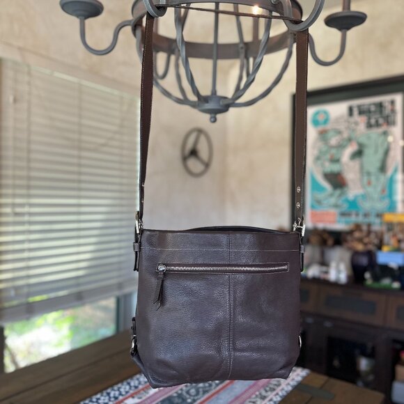 Coach 2Way Duffle Shoulder Bag, Brown Pebbled Leather F15064, EUC - Picture 1 of 12